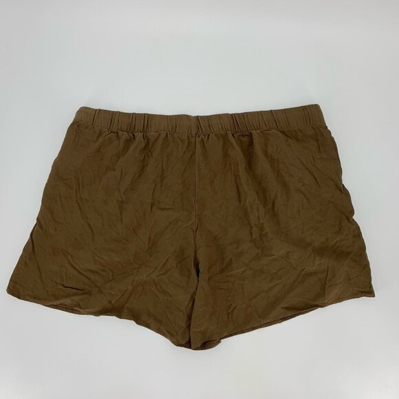 Eileen Fisher Brown Tencel Crepe Shorts Elastic Drawstring Waist Womens XL - Picture 4 of 4
